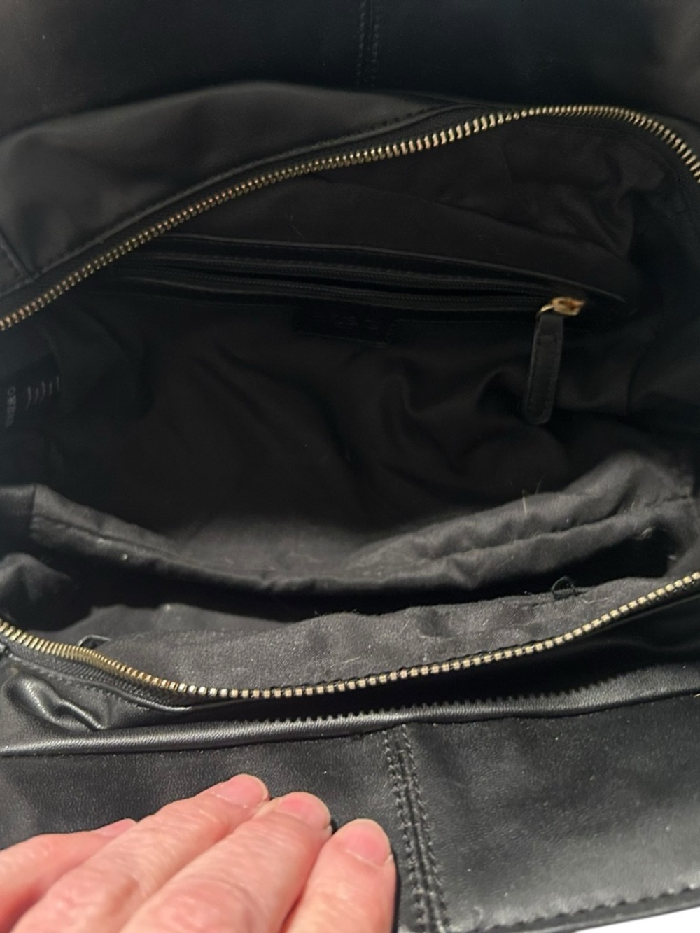 BCBG Black Tote with Gold Stud Accents - Picture 4 of 4